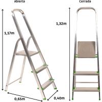 Escalera de Tijera Plegable, Marca Española. Escalera de Aluminio, 5 peldaños, con Gancho de Pared, Multiusos, Antideslizante, Ligera y Resistente, Escalera Doméstica, Fácil Transporte - details 18