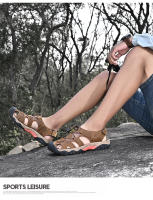 Sandalias de verano para hombre, sandalias de playa transpirables, sandalias de senderismo al aire libre, sandalias informales de cuero con punta cerrada para caminar - details 14
