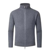 Suéter de cuello alto con cremallera para hombre, cárdigan de moda multifuncional retro informal ajustado de color sólido para invierno - details 7