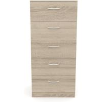 - Sinfonier 5 cajones guías metálicas, cómoda Dormitorio, Altura 110cm. (Roble) - details 4