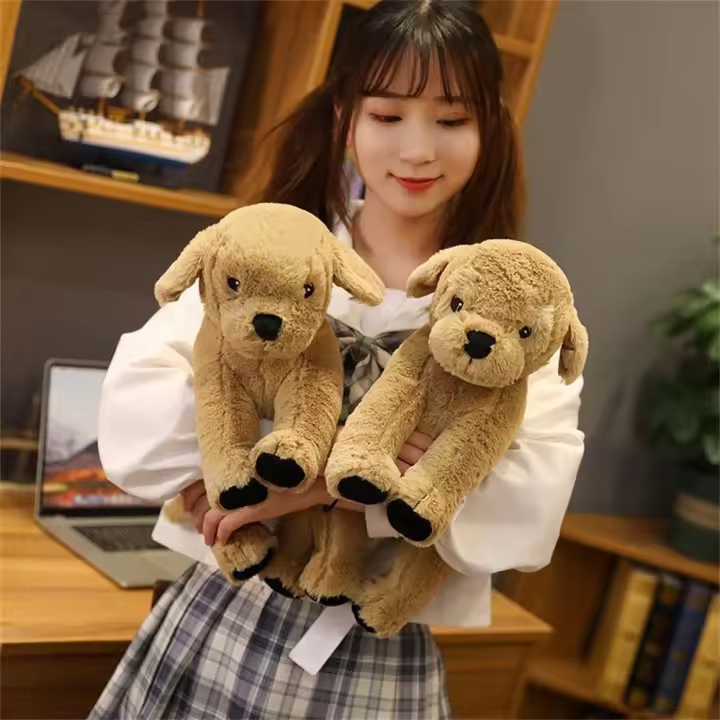 Juguetes de peluche de animales, muñeco de peluche suave de 35/75CM, para cachorro, perro Labrador, Golden Retriever - 1