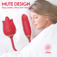 Vibrador 2 en 1 para lamer la lengua para mujer, estimulador de pezones y clítoris, masturbador femenino con vibrador vaginal de empuje, juguete sexual - details 2