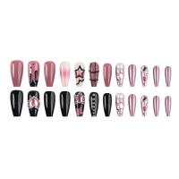 Uñas postizas de alta calidad con estampado de estrellas, material seguro, ble, impermeables para vestidos de chicas calientes - details 0
