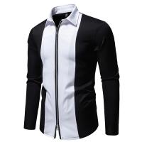 Camisas de manga larga con cierre para hombre, camisas informales para hombre, diseño de documentos, blanco y negro, escritorio de negocios y trabajo, moda de primavera - details 13