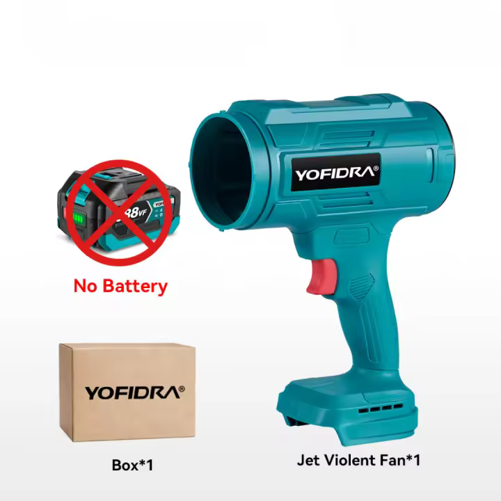 Soplador eléctrico YOFIDRA, ventilador Turbo Jet, pistola de aire violenta, secador de nieve para coche, herramienta de soplado de polvo de hojas para juego de pines de batería Makita - 1