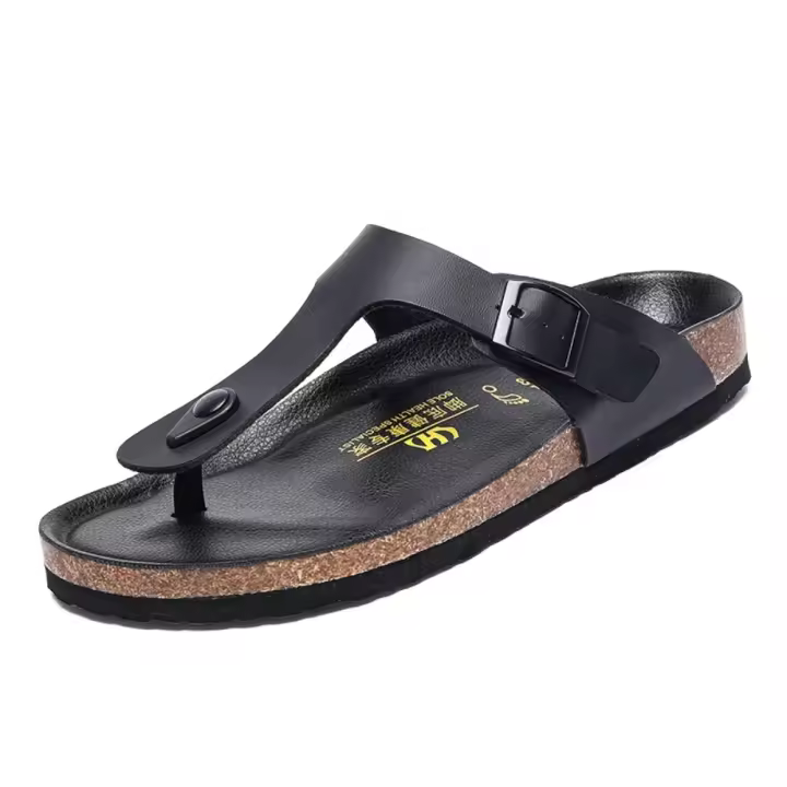 Chanclas de Cuero Microfibra para Hombre y Mujer Zapatillas Antideslizantes Duraderas para Playa y Terreno Exterior - 1