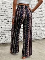 Primavera verano nuevo boho étnico estampado vacacional suelto casual pantalones de pierna ancha - details 2