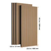 SucceBuy Paneles acústicos de listones de madera, 23,6 x 47,2 pulgadas, decoración moderna de pared interior, reducción de ruido, roble claro - details 5