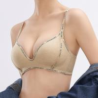 Sujetador con escote en V profundo inalámbrico con letras en inglés, ropa interior push-up ajustada a prueba de golpes, sujetador antiflacidez sin marcas para mujer - details 32
