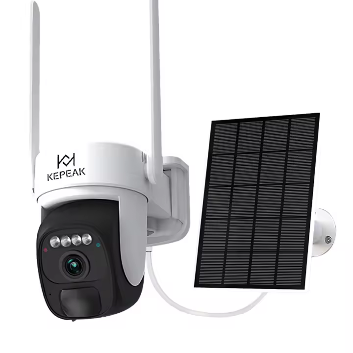 Cámara de Vigilancia Solar KEPEAK 360° de Giro, Seguimiento Automático, Zoom 4X, Detección de Movimiento AI, Visión Nocturna, Audio Bípido, Impermeable IP66 Ideal para Seguridad Exterior y Interior - 1
