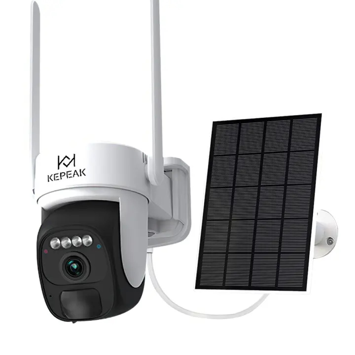 Cámara de Vigilancia Solar KEPEAK 360° de Giro, Seguimiento Automático, Zoom 4X, Detección de Movimiento AI, Visión Nocturna, Audio Bípido, Impermeable IP66 Ideal para Seguridad Exterior y Interior - 1