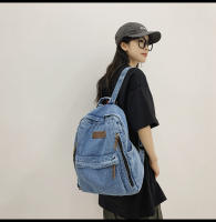 Nueva moda simple tendencia mochila de gran capacidad bolsa de mezclilla duradera universidad escuela secundaria junior escuela secundaria bolsa de estudiante - details 15