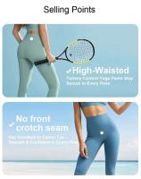 Leggings de Entrenamiento de Cintura Alta Elásticos de 4 Vías, Cintura Delgada, Levantamiento de Glúteos, Control de Barriga para Gimnasio, Yoga, Correr, Uso Diario - details 1