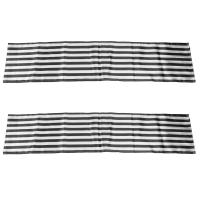 Camino de mesa a rayas de poliéster, decoración de mesa, mantel para interiores y exteriores, eventos, cena familiar (blanco y negro, 2 paquetes) - details 0