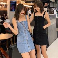 Vestido de mezclilla para mujer Falda con tirantes delgada en la cintura - details 4