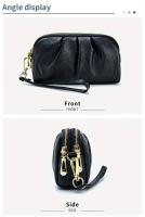 Bolso de Mano de Cuero Genuino de Doble Capa Cartera con Cremallera y Correa Desmontable - details 8