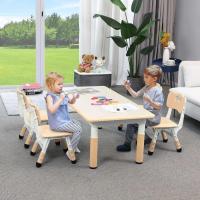 AuAg Juego de mesa multiactividad para niños de 5 piezas, escritorio de estudio para niños, juego de sillas de escritorio para niños, juego de mesa y 4 sillas para niños, altura ajustable - details 41