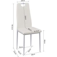 Sillas de Comedor Juego de 4 Sillas de Metal para Cocina, Silla de Mesa Comoda Silla con Asiento Tapizado, Negro - details 116