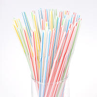 Pajitas de plástico flexibles para beber, accesorios desechables a rayas, multicolor, arcoíris, para Bar y fiesta, 100-1500 piezas - details 4