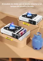 Hornillo de gas portátil, Estufa de cassette portátil, compacto de camping con maletín de transporte, cocina de exterior regulable continuamente con encendido piezoeléctrico automático, Estufa cassette de doble uso ESTUFA DE GAS PORTÁTIL - details 10