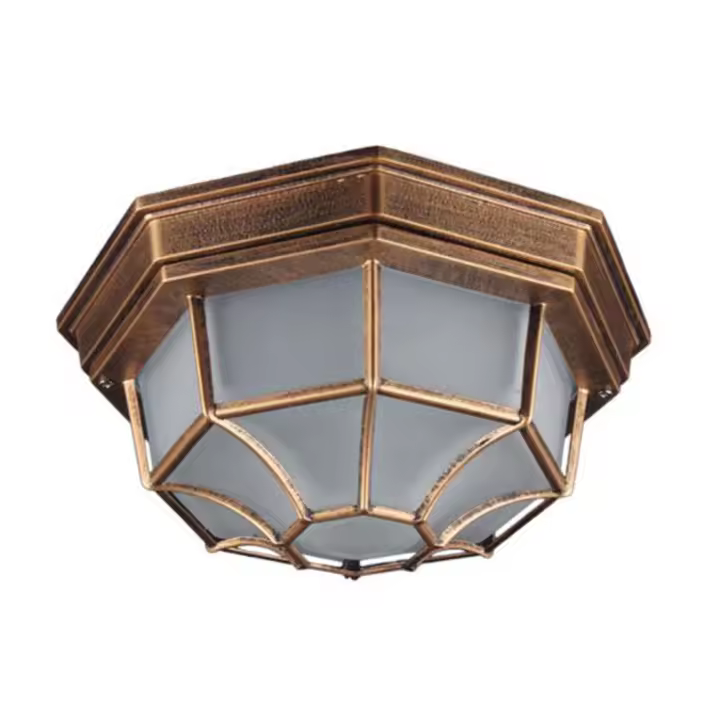 Lámpara de techo empotrada de vidrio esmerilado rústico para exteriores, luces de patio, balcón, jardín, estilo europeo, accesorio de tasa IP Exterior - 1