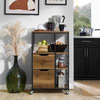 Carrito de Servicio Camarera con Ruedas Multiusos Mueble para microondas con 3 Cajones y 3 Estantes 53 x 37 x 89 cm ES - details 1