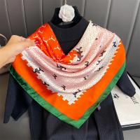 Bufanda cuadrada de seda con estampado de moda de 90CM para mujer, diadema de diseño, pañuelo para mujer, Hijab, chal, Foulard Echarpe para la cabeza - details 4