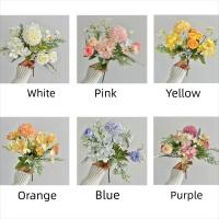 Ramo de rosas simuladas con bola bordada, ramo de mano de 44CM, bola de rosas artificiales, accesorios de fotografía para salón de bodas, decoración del hogar - details 7
