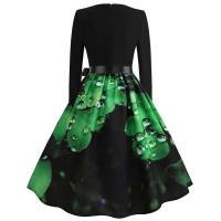 Vestido de fiesta elegante con estampado de notas musicales, vestidos Midi informales Retro Vintage para primavera y otoño - details 35