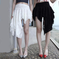 BUNO-falda de encaje asimétrica de estilo coreano, atuendos de fiesta sexys a la moda, falda corta de cintura baja, ropa de discoteca estética dulce - details 9