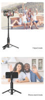 Trípode de Selfie para Teléfono Móvil de Aleación de Aluminio, Soporte Integrado para Trípode de Smartphone, Control Remoto Inalámbrico Incorporado, Portátil, Ligero, Trípode Alto Extensible para Teléfonos Móviles, Adecuado para iPhone de 4 a 7 pulgadas - details 7