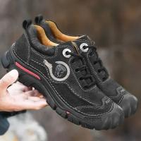 Zapatos De Senderismo Para Acampar Al Aire Libre, Zapatillas Deportivas De Cuero Genuino Para Hombre, Zapatos Informales De Viaje Para Hombre, Calzado Para Caminar Y Escalar - details 3