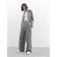 Pantalones de pierna ancha de cintura alta para mujer estilo clásico primavera otoño - details 3