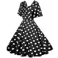 Vestido de fiesta elegante con lunares y mangas de mariposa para mujer, estilo veraniego. - details 23