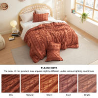 Bedsure-Juego de edredones bohemios, conjunto de cama con bordado elegante y desgastado, suave, Jacquard, Twin, Full, Queen y King - details 11