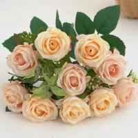 Ramo de rosas artificiales, decoración de boda, 6 colores, peonías falsas, 10 cabezas - details 9