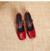 Zapatos de tacón cuadrado con tiras y charol con punta cuadrada - details 41