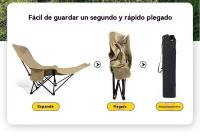 Silla de Camping Portátil Reclinable al Aire Libre Plegable para Playa y Oficina - details 7
