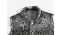 Chaleco rasgado retro sin mangas para hombre Estilo casual con mezcla t para primavera verano otoño Cuidado de la tela lavada a máquina: - details 3
