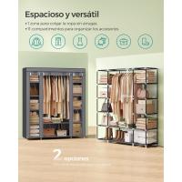 Armario de Tela 12 con Barra y Estantes Armario Estable para Dormitorio, Vestidor 150 x 45 x 175 cm - details 3