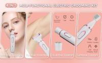 Maquinilla de afeitar eléctrica para mujer 4 en 1, maquinillas de afeitar corporales indoloras recargables y removedor de vello facial para bikini, piernas, cuerpo, cara, axilas, indoloras, recargables, portátiles, juego de afeitadoras corporales para muj - details 1