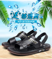 Primera capa de cuero de vaca sandalias de los hombres de cuero genuino playa verano de doble propósito cómodo fresco zapatillas casual antideslizante desgaste exterior sandalias de los hombres - details 4