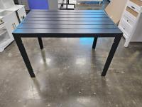 Mesa de comedor Rectangular de aluminio para exteriores, Mesa Grande negra para terraza, Patio trasero, césped, 110x70x73cm - details 2