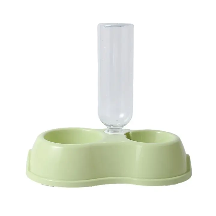 Cuenco Automático para Mascotas Dispensador de Agua y Comida para Gatos y Perros con Soporte Elevado para Beber - 1