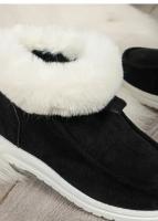 Simple Solid Color Thickened Medium Tube Warm Snow Boots Fashion Comfortable Thick Bottom Snow Boots Women Footwear - details 5