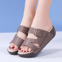 5 sandalias de cuña antideslizantes de verano para mujer, zapatillas informales y cómodas de una palabra - details 4