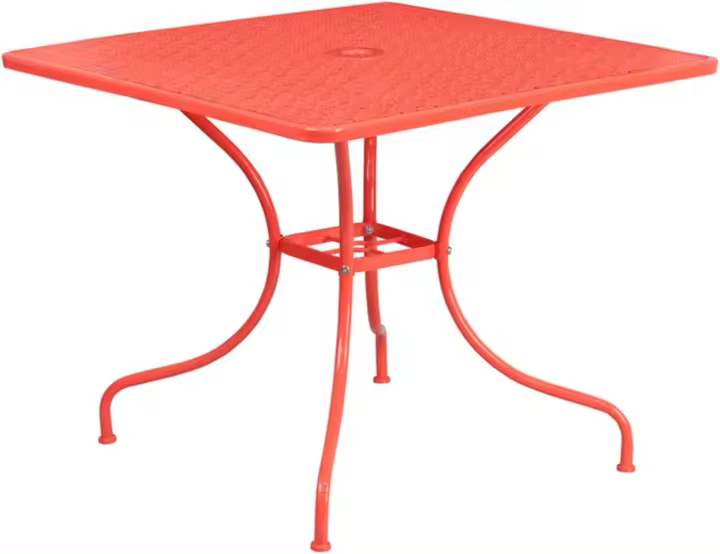 Muebles Mesa de Patio de Acero 35.5SQ, Metal, Oro, 35.5' Cuadrado - 1