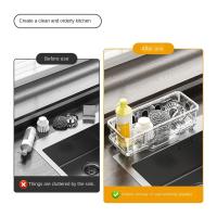 Partición desmontable para fregadero de cocina, estante de esponja de secado rápido, a prueba de humedad, autodrenante, organizador para fregadero de cocina - details 4
