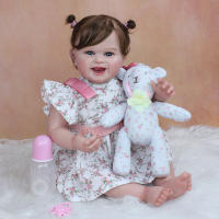 Juguete de bebé Reborn de silicona con piel de pintura 3D para niña, muñeca de Arte de princesa sonriente realista de 55 CM con vena, colección de casa de juegos - details 1
