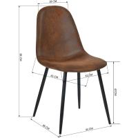 Juego de 4 Sillas de Comedor Vintage Retro Tapizadas en Gamuza con Patas Metálicas para Cocina/Salón - details 2